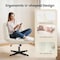 Yssoa Criss Cross Chair Legged, Home Office Desk Chair No Wheels Armless, Wide Seat Swivel Vanity C 3A88FNCHAIROFFICELEABGE01 - alternate 4