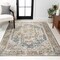 Jonathan Y Keesha Bold Distressed Medallion Low-Pile Machine-Washable Blue/Cream 3 ft. x 5 ft. Area Rug WSH316A-3 - alternate 3