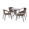 Flash Furniture Round Table Set, Aluminum, Glass, Metal, Plastic, Rattan, Clear TLH-087RD-037BN4-GG - alternate 1