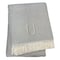 Homeroots 55" X 70" Gray White Herringbone Cotton Blend U Initial Throw Blanket with Tassels Embroidery 655544 - alternate 1