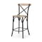 Homeroots 26" Natural and Gray Solid Wood and Iron Counter Height Bar Chair 605930 - alternate 1