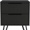 Homeroots 22" Black Wood Two Drawer Nightstand 478271 - alternate 3