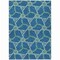 Homeroots 5' X 8' Teal Blue And Beige Geometric Washable Indoor Outdoor Area Rug 613525 - alternate 1