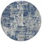 Homeroots 8' Navy Blue Gray And Ivory Round Abstract Washable Indoor Outdoor Area Rug 597988 - alternate 5