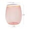 Smarty Had A Party Clear Pink with Gold Elegant Stemless Plastic Wine Glasses (12 oz.), 64PK 3712C-PG-CASE - alternate 3