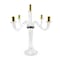 Homeroots 20" Clear Silver And Gold Crystal Tabletop Candelabra Candle Holder 590251 - alternate 4