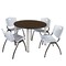 Regency Round Kee Breakroom Table W/ 4 M Stack Chairs, 48 in W, 48 in L, Neo Walnut TB48RNDNWBPCM47GY - alternate 1