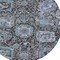 Homeroots 8' Chocolate And Aqua Round Damask Washable Indoor Outdoor Area Rug 603733 - alternate 5