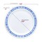 Smarty Had A Party White w/Blue and Silver Royal Rim Plastic Dinnerware Set (120 Dinner Plates+120 Salad Plates), 240PK 970BLSVP-CASE - alternate 4