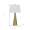 Homeroots 27" Antiqued Brass Metal Geometric Table Lamp With White Empire Shade 524728 - alternate 2