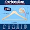 Campior Natural Wooden Hangers, Heavy-Duty with 360 Deg Swivel Hook, Non-Slip, Pants Bar, 5PK CMPWH5NL - alternate 5