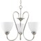 Progress Lighting Heart Collection 3-Light Brushed Nickel Etched Glass Farmhouse Chandelier P4664-09 - alternate 2