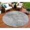 Homeroots 8' Gray Silver And Charcoal Round Nautical Washable Indoor Outdoor Area Rug 581739 - alternate 1