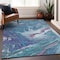 Homeroots 3' X 5' Teal Blue Purple And Pink Abstract Washable Indoor Outdoor Area Rug 602677 - alternate 5