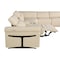 Homeroots Beige Italian Leather Power Reclining U Shaped Eight Piece Corner Sectional With Console 634675 - alternate 6