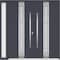 Vdomdoors Metal Double Doors Deux 1717 Gray Graphite Frosted Glass 1 Sidelight Entry Modern Painted 84x80 (W7 DEUX1717DEXD-GRE-W72+12xH80-RH-O - alternate 1