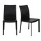 Homeroots Set of Two Black Upholstered Leather Dining Side Chairs 523965 - alternate 2