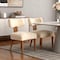 Homeroots Set of Two Ivory and Brown Faux Fur and Solid Wood Dining Side Chairs, 2PK 719667 - alternate 4