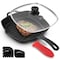 Megachef 10.4 Inch Pre-Seasoned Cast Iron Griddle with Tempered Glass Lid MCCI-72626 - alternate 1