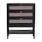 Baxton Studio Shirin Mid-Century Beige Fabric and Black Wood 3-Drawer Chest 255-14150-ZORO - alternate 5