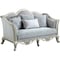 Homeroots 66in Light Gray And Champagne Linen Damask Loveseat and Toss Pillows 515727 - alternate 3