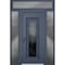 Vdomdoors Steel Door Ballucio 6044 Gray Graphite 2 Side and Top Exterior Window Stainless Inserts Single Mode BALLUCIO6044EXD-GRE-W14+36+14xH80+16-RH-I - alternate 1