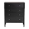 Baxton Studio Lucera Mid-Century Black Bobbin Wood 4-Drawer Chest 257-14125-ZORO - alternate 4