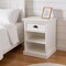 Homeroots 24" White Solid Wood Distressed One Drawer Nightstand 397622 - alternate 5
