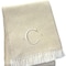 Homeroots 55" X 70" Linen White Herringbone Cotton Blend C Initial Throw Blanket with Tassels Embroidery 680605 - alternate 1