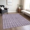 Homeroots 9' X 12' Purple And Ivory Striped Washable Indoor Outdoor Area Rug 595893 - alternate 5