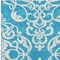Homeroots 9' X 12' Turquoise And Ivory Damask Washable Indoor Outdoor Area Rug 614471 - alternate 3