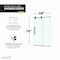 Anzzi 48in x 76in Frameless Shower Door with Sliding in Matte Black with Tsunami Tempered Clear Glass SD-FRLS06101MB - alternate 6