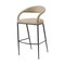 Homeroots 30" Beige and Black Faux Leather and Iron Low Back Bar Height Bar Chair 569187 - alternate 3