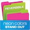 Pendaflex Twisted Glow File Folders, Letter Size, Assorted Colors, 1/3 Cut, 12PK 40526 - alternate 3