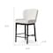Homeroots 26" White and Black Fabric and Solid Wood Counter Height Bar Chair 632480 - alternate 3