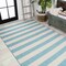 Jonathan Y Negril Two-Tone Wide Stripe Aqua/Cream 4 ft. x 6 ft. Indoor/Outdoor Area Rug SMB203E-4 - alternate 6