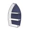 Homeroots 30" Navy Blue And White Metal and Wood Boat Shaped Bookcase 489054 - alternate 7
