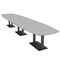 Skutchi Designs Arc Boat Conference Table, 45 in W, 144 in L, Grey HAR-ABOT-48x144-DOU.BK-U779 - alternate 1