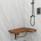 Homeroots 14" X 32" Brown Teak Rectangular Shower Bench 549341 - alternate 2