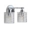 Jonathan Y Spaulding Vintage 13" 2-Light Iron/Chevron Pattern Glass Farmhouse Cottage LED Vanity Light, Chrome JYL3549A - alternate 8
