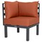 Leisuremod Chelsea 7-Piece Patio Sectional And Fire Pit Table Black Aluminum With Orange Cushions CSFBL-7OR - alternate 6