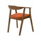 Armen Living Santana Wood Dining Chair in Walnut Finish with Orange Fabric - Set of 2 LCSACHWAOR - alternate 5