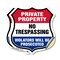 Signmission Private Property Shield Sign No Trespass, 12 inch X 12 inch, Vinyl Decal, 2PK SHI-D-2PACK-12-453 - alternate 1