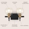 Jonathan Y Marais 14.5" 2-Light Iron/Glass Rustic Vintage LED Vanity Light, Black/Brass Gold JYL3527A - alternate 5