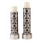 Homeroots Set Of Two Espresso and Silver Pillar Tabletop Pillar Candle Holders, 2PK 468840 - alternate 3