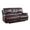 Homeroots 76in Brown Faux Leather Manual Reclining Love Seat With Storage 329410 - alternate 1