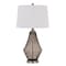Homeroots 31" Gray Metal Geometric Table Lamp With Off White Empire Shade 524705 - alternate 3