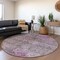 Homeroots 8' Purple And Gray Round Floral Washable Indoor Outdoor Area Rug 606208 - alternate 3