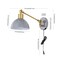 Jonathan Y Lisa 18 in. Swing Arm 1-Light Modern Midcentury Iron USB Charging Port LED Sconce, Grey/Brass Gold JYL1301C - alternate 7