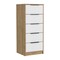 Homeroots 18" White Wood Five Drawer Dresser 544008 - alternate 2